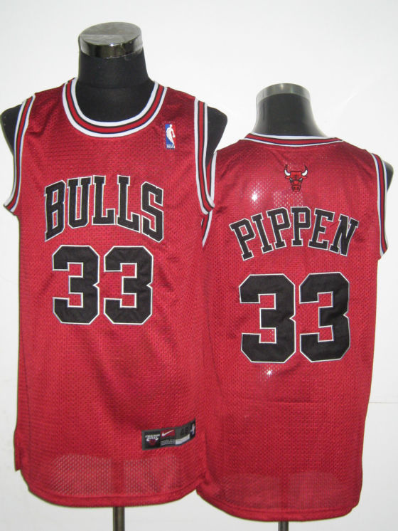 NBA Chicago Bulls 33 Scottie Pippen Authentic Red Throwback Jersey